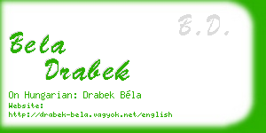 bela drabek business card